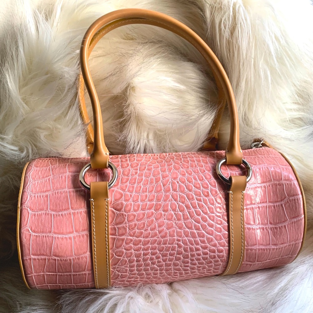BCBGirls Pink Croc Shoulder Bag